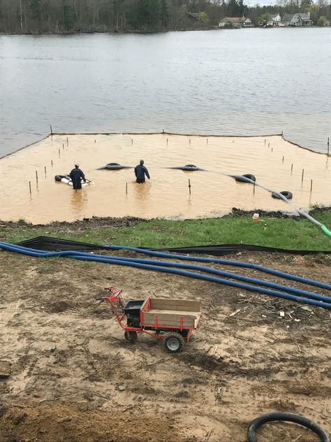 Lake Beach Ideas, Cottage Landscaping, Lilypad Cottage, Lake Landscaping, Michigan Cottage, Lakeside Beach, Walloon Lake, Lake Dock, Lakefront Living