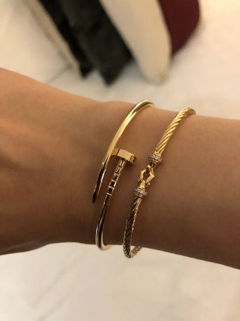 cartier juste un clou bracelet | Page 178 - PurseForum Jewelry Accessories 2022, Cartier Nail Bracelet Stack, Nail Bangle Cartier, Gold Bracelet Cartier, Gold Bracelets Aesthetic, Cartier Bracelet Aesthetic, Kada Designs Gold, Just Un Clou Bracelet, Cartier Gold Bracelet