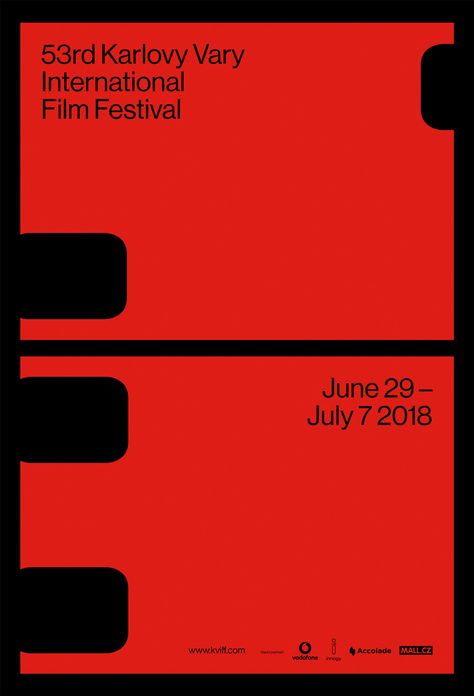 New Logo and Identity for 53rd Karlovy Vary International Film Festival by Studio Najbrt Film Screening Poster, Cinema Design Graphic, Cinema Poster Design, Cinema Graphic Design, Film Festival Invitation, Cinema Branding, Film Studio Logo, Film Festival Design, Red Brand Identity Design