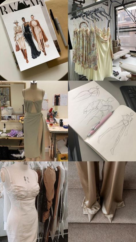 Couture, Croquis, Clothes Designer Job, Fashion Designer At Work, Fashion Student Aesthetic Bedroom, Aesthetic Fashion Designer Job, Clothes Designer Aesthetic, Fashion Design University, Fashion Brand Owner Aesthetic