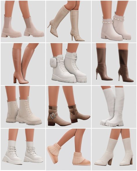 Sims 4 Aesthetic Autumn Boots Collection Sims 4 Aesthetic, Sims Aesthetic, Sims Makeup, Cc Makeup, 4 Aesthetic, Sims 4 Tsr, Die Sims 4, Autumn Boots, Sims 4 Cas Mods