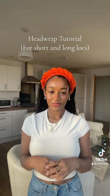 DMaye 🤎 on Instagram: "A little head wrap tutorial for your Thursday morning 🙌🏾💕 • This reel prob won’t get a lot of traction because of the TikTok watermark 😩…however, I love it so I hope y’all like it 🫶🏾💕 • Alsoooo…follow me on TikTok 💗 . . . . . #locnloose #godroots #locs #beautifullocs #locstyles #locstylesforwomen #locjourney #starterlocs #explorepage #locsarebeautiful #naturalhair #lovelylocs #starterlocs #texture #starterlocstyles #nappyroots #ilovemylocs #loclivin #teamlocs #dreadlocstyles #newgrowth #thelocdmovement #loctexture #locprogress #curlylocs #locsarebeautiful #livinmylocolife #locsndreds #locqueensrock #iamlocd" Dreads With Headwrap, Starter Locs With Headband, Head Wrap Over Locs, Short Locs Scarf Styles, Hair Wrap Styles With Locs, Headwrap Styles With Locs Tutorial, Styling Locs With Scarf, Head Wrap Styles For Long Locs, Head Wrap And Locs