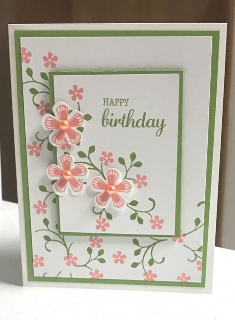 Splitcoaststampers Thoughtful Blooms General Cards To Make, Stampin Up Thoughtful Blooms, Thoughtful Blooms Stampin Up Cards, Su Birthday Cards, Female Birthday Cards Handmade, Stampin Up Birthday Cards For Women, Just A Note Cards, Floral Birthday Cards, Diy Paper Flowers