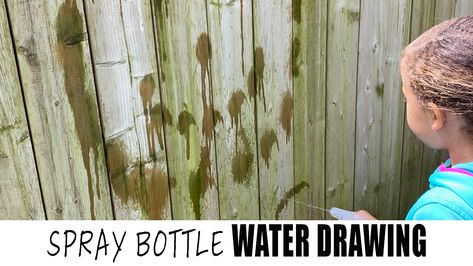 Spray Bottle Water Painting - HAPPY TODDLER PLAYTIME Easy Kids Art Projects, Monster Spray, Mess Free Painting, Easy Art For Kids, Art Activities For Toddlers, Preschool Projects, Rain Painting, Water Drawing, Painting Activities