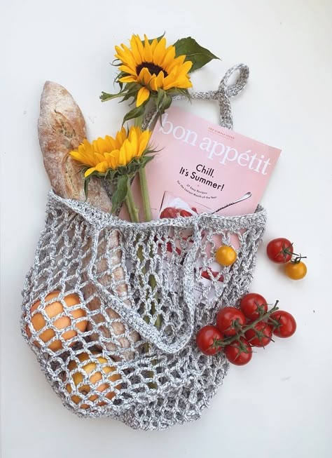 Diy Farmers Market, Crochet Grocery Bag, French Market Bag, By Hand London, Tote Crochet, Crochet Market, Free Crochet Bag, Farmers Market Bag, Crochet Bag Pattern Free