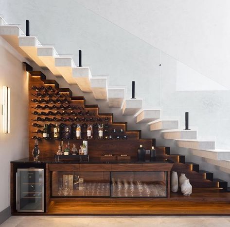 Bar Stairs Design, Bar Under Stairs Ideas, Below Stairs Ideas, Below Staircase Ideas, Under Stair Bar, Bar Under Staircase, Under Stair Design, Wine Storage Under Stairs, Under The Stairs Design