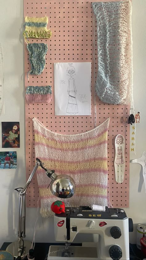 Knitting Studio Space, Sewing Set Up, Knitting Studio, Fashion Designer Aesthetic, Crochet Studio, Knitting Room, Fashion Major, Sewing Set, Get Me Out Of Here