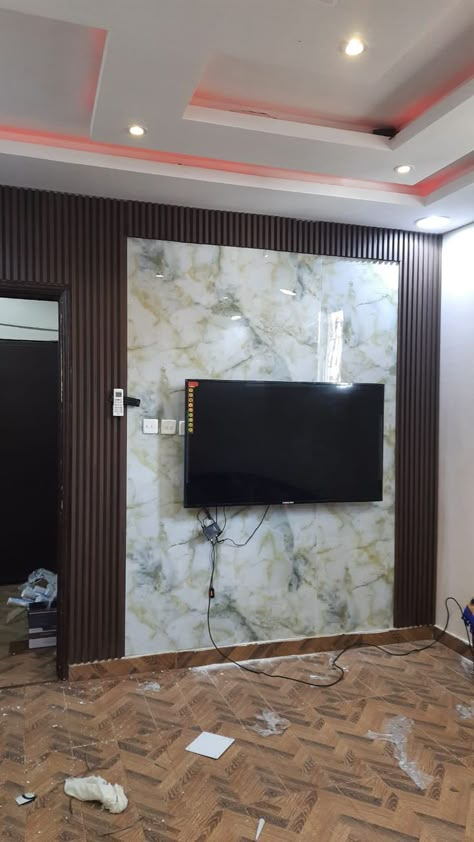 New Classic Living Room Luxury, Drawing Room Interior Modern, Led Panel Design, Panel Design Ideas, Pvc Wall Panels Designs, Lcd Panel Design, Down Ceiling Design, Pvc Ceiling Design, House Wall Design