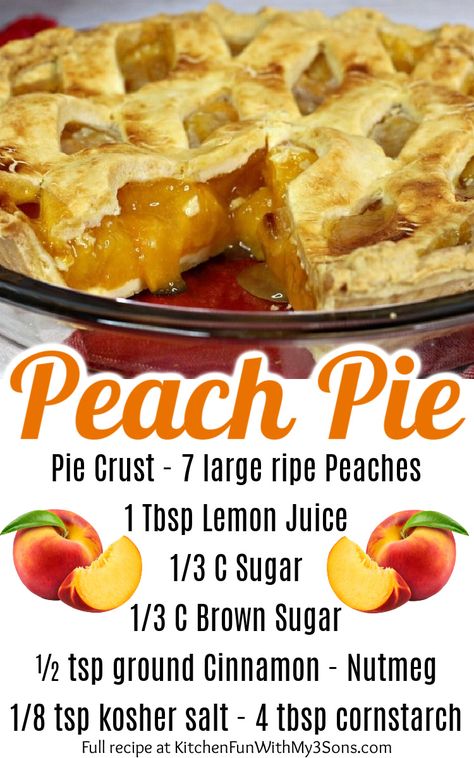 Recipe For Peach Pie, Amazing Pies Recipes, The Best Peach Pie, Homemade Peach Pie Recipes, Southern Peach Pie, Peach Pie With Fresh Peaches, Peach Pies Recipes, Fresh Peach Pie Recipes Easy, Fresh Peach Recipes Pie