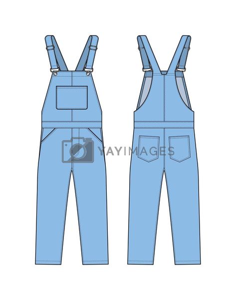 Drawing Of Overalls, Overall Illustration, Dungarees Illustration, How To Draw Overalls, Overalls Outfit Drawing, Overall Jeans Outfit, Jumpsuit Illustration, Overall Shorts Outfit, Denim Overalls Outfit