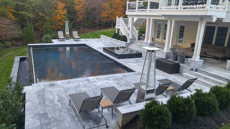 Infinity Pool Backyard, Resort Backyard, Luxurious Backyard, Pool And Patio, Pool Cost, Cheap Pool, Building A Swimming Pool, Landscape Design Ideas, Sloped Yard