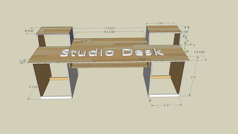 Music Studio Desk Ideas, Studio Desk Diy, Diy Studio Desk, Studio Desk Music, Audio Desk, Music Studio Desk, Music Building, Predator Tattoo, Recording Studio Furniture