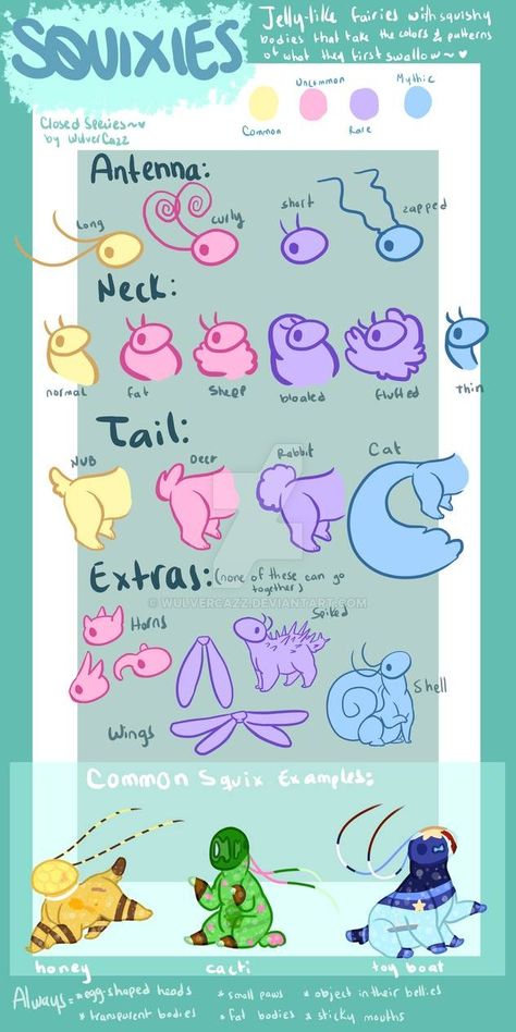 Species Character Design, Made Up Species Drawing, Create A Animal Drawing Challenge, Made Up Animal Species Drawings, Closed Species Traits, Different Species Oc, Charmies Species, Create An Animal Oc Challenge, Cute Animal Tutorial Drawing