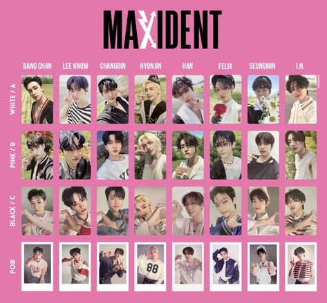 Stray Kids <MAXIDENT> photocard list "HAN" #MAXIDENT #Case143 Skz Photocards Printable Maxident, I.n Maxident Photocard, Skz Photocards Printable Ot8, فوتكارد Stray Kids, Skz Maxident Pc Template, Stray Kids Maxident Photocard Template, Han Maxident Photocard, Straykids Maxident Photocard, Maxident Album Photocards