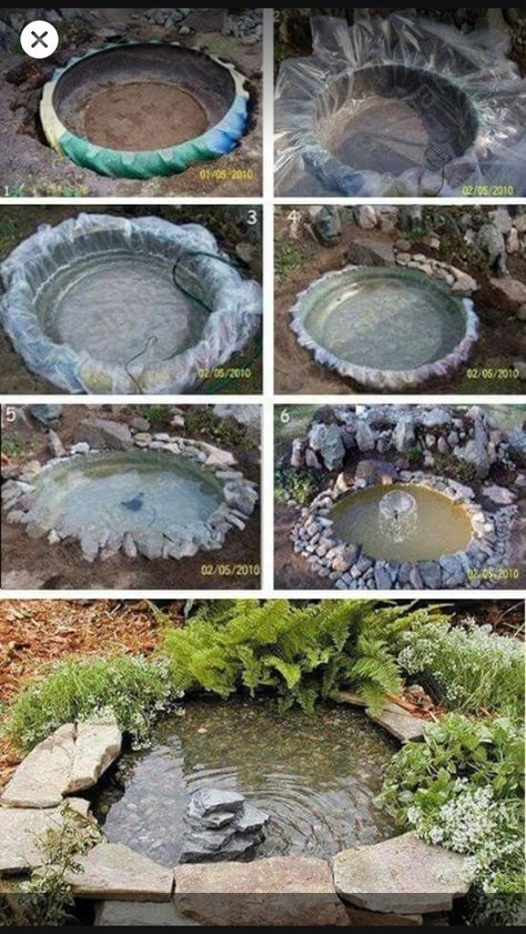 Diy Ponds Backyard, Garden Pond Design, Diy Pond, Diy Garden Fountains, نباتات منزلية, Pond Design, Garden Pond, Ponds Backyard, Garden Yard Ideas