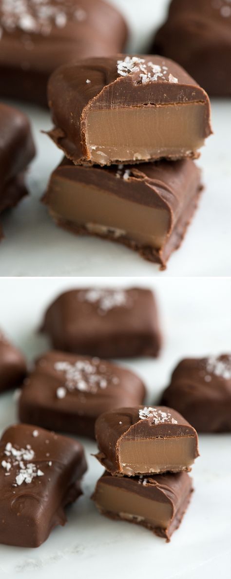 Vitamix Recipes, Toffee Dessert Recipes, Chocolate Caramels Recipe, Chocolate Covered Caramels, Toffee Dessert, Caramels Recipe, Salted Caramels, Dessert Aux Fruits, Oreo Dessert