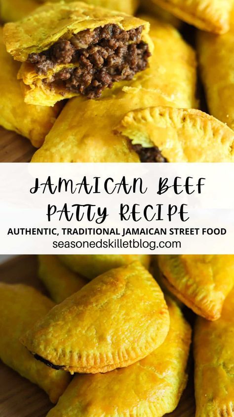 Jamaican Appetizers, Beef Patties Recipes, Jamaican Beef Patties, Jamaica Food, Carribean Food, Jamaican Cuisine, Jamaican Dishes, Beef Patties, Jamaican Food