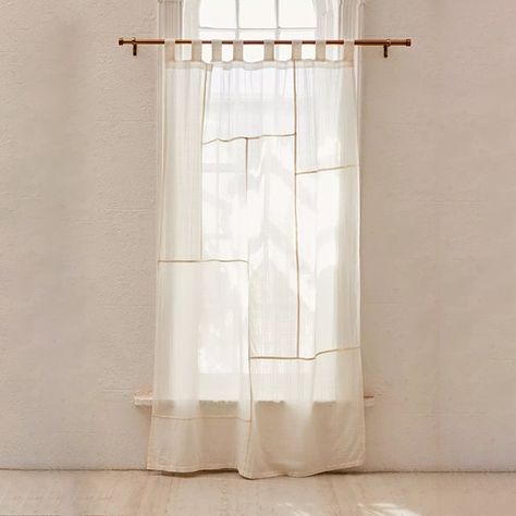 Gauze Curtains, Canvas Curtains, Urban Outfitters Curtains, Quilted Curtains, Patchwork Curtains, Uo Home, Window Panels, Curtains Bedroom, Sheer Curtains