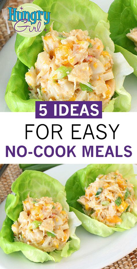 Healthy No Cook Meals, Easy No Cook Meals, Hungry Girl Recipes Dinner, No Cook Dinner, Sausage Dinners, Hungry Girl Diet, Lunch Recipies, Lite Meals, Noom Recipes