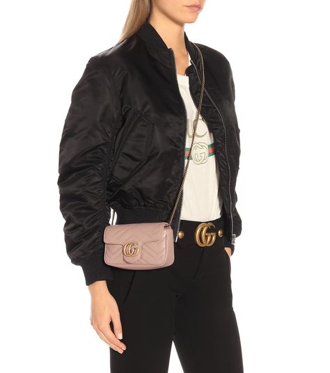 Gg Marmont Super Mini Shoulder Bag | Gucci - Mytheresa Marmont Super Mini, Gg Marmont Mini, Bag Gucci, Gucci Gg Marmont, Brown Leather Shoulder Bag, Gg Marmont, Mini Shoulder Bag, Design Fashion, Pink Bag