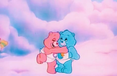 baby hugs and Tugs 💕 on We Heart It I Need A Hug, Need A Hug, Cute Aesthetic, A Hug, Care Bears, Blue Background, Pink Blue, We Heart It, Bears