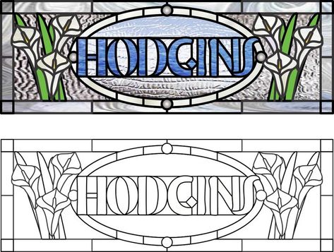 Surname, family name, custom transom patterns with words, stained glass patterns Alphabet Stained Glass Patterns, Stained Glass Letters Words, Stained Glass Letters Alphabet Patterns, Stained Glass Letters, Stained Glass Name Signs, Stained Glass Lettering Patterns (free Printable Alphabet Font), House Name Signs, Logo Word, House Names