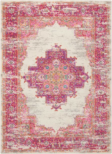 Passion PSN03 Ivory Rug Spare Bedroom Dressing Room Ideas, Boho Chic Office, Colour Bedroom, Library Renovation, Valentino Born In Roma, Big Indoor Plants, Versace Atelier, Lavender Bedroom, Persian Decor