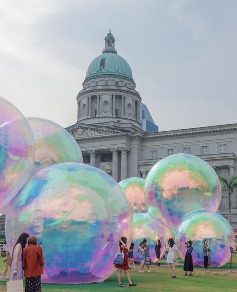 Bubble Art Installation, Ephemeral Art Installations, Urban Installation Public Spaces, Experience Design Installation, Art Bubbles, Bubble Sculpture, Bubble Installation, Outdoor Art Installation, Placemaking Public Spaces