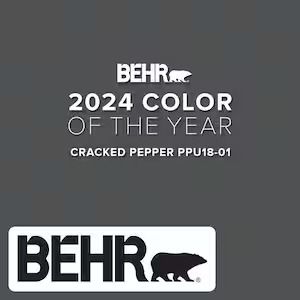 PPU18-01-Cracked-Pepper Interior Paint Behr, Cracked Pepper Paint, Cracked Pepper Behr, Pepper Paint, 2024 Color Trends, Trending Paint Colors, Cracked Pepper, 2024 Color, Bathroom Update