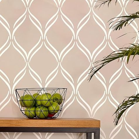 Amazon.com: STENCILIT® Twist Lattice Large Wall Stencil - Large 2-Pack of 16x34.6 In Stencils, Modern Wall Stencils for Painting Large Pattern, Geometric Paint Stencil for Walls : Tools & Home Improvement Trellis Stencil, Trellis Wall Stencil, Trellis Wall, Modern Wall Stencil, Expensive Wallpaper, Wall Stencil Designs, Stencils For Walls, Lattice Wall, Paint Stencil