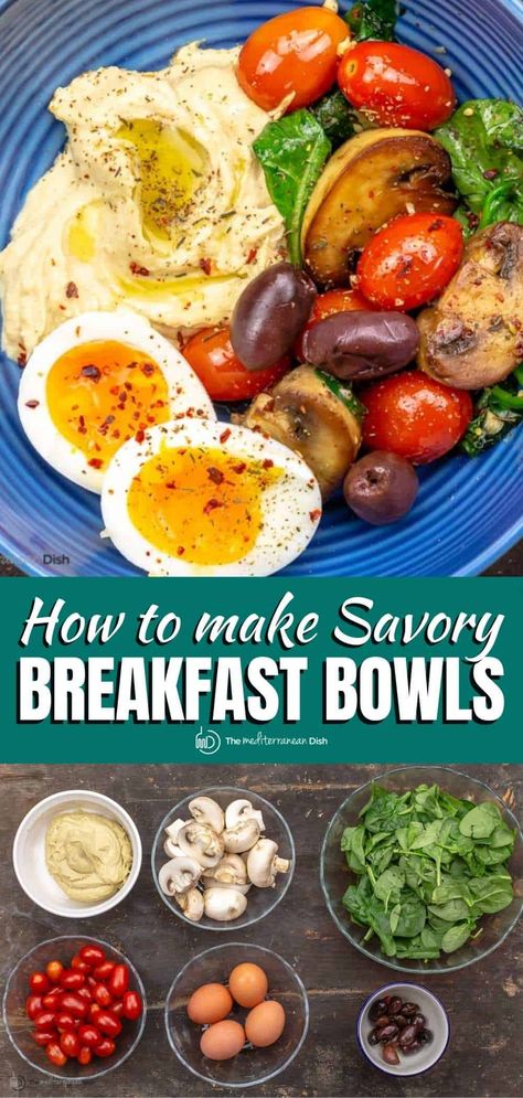 Savory Breakfast Bowls Healthy, Meteranian Breakfast, Mediterranean Keto Breakfast, Savory Mediterranean Breakfast, Mediterranean Breakfast Sandwich, Quick Mediterranean Breakfast, Mederteranian Breakfast, Mediterranean Breakfast Bowl, Mediteranian Bowl Recipes