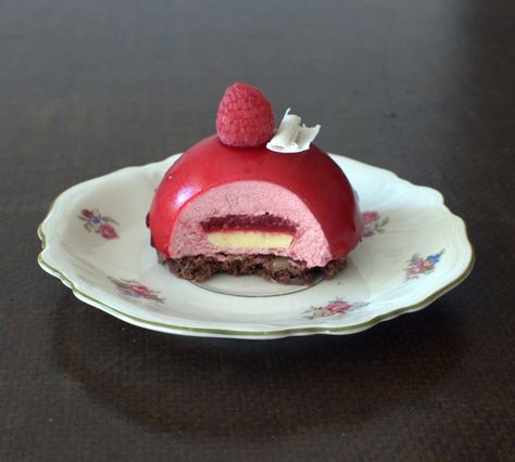 French Mousse, Entremet Recipe, Raspberry Mousse Cake, Mousse Cake Recipe, Mousse Cakes, Fine Dining Desserts, Raspberry Desserts, Mini Torte, Raspberry Mousse