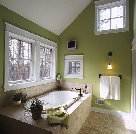 Olive Green Bathroom Decorating Ideas For Your Luxury Bathroom 8 Lime Green Bathroom, Olive Green Bathrooms, Lime Green Bathrooms, Bathroom Purple, Trending Bathroom Colors, Light Green Bathrooms, Green Bathroom Decor, Bathroom Color, Green Bathroom