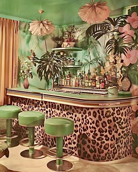 Retro Tiki Decor, Vintage Tiki Decor, Retro Hotel Aesthetic, Vintage Bar Aesthetic, Vintage Tropical Aesthetic, Vintage Hotel Aesthetic, Vintage Tropical Decor, 1970s Wallpaper, 1960s Aesthetic