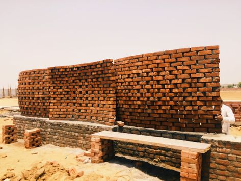 Doubly Curved Brick Wall — Ant Studio Curved Brick Wall, Brick Wall, Ants, Ceramics, Wood, Wall