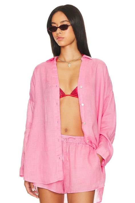 Pink Guava, L Space, Swim Shop, Linen Fabric, Fashion Forward, Long Sleeve Tops, Cover Up, Hand Wash, California