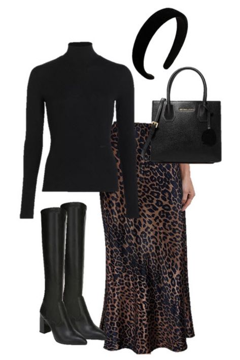 Satin leopard skirt outfit workwear outfit Long Leopard Skirt Outfit Winter, Satin Leopard Skirt Outfit, Leopard Satin Skirt Outfit, Satin Leopard Skirt, Black Skirt Outfit Winter, Skirt Outfits Hijab, Long Black Skirt Outfit, Leopard Skirt Outfit, Satin Skirt Outfit