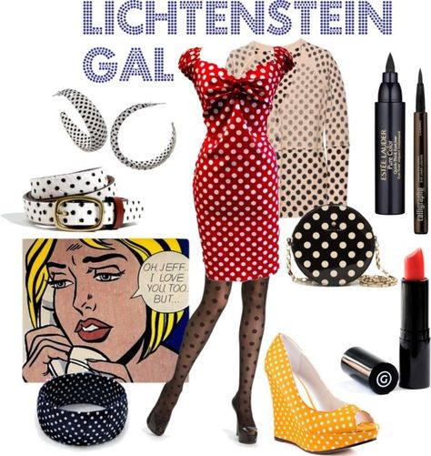 Lichtenstein Halloween Costume | Roy Lichtenstein Halloween Costume Pop Art Halloween Costume, Pop Art Costume, Roy Lichtenstein Pop Art, Pop Art Party, Creative Halloween Costumes Diy, Comic Costume, Pop Art Makeup, Pop Art Fashion, Clever Halloween Costumes