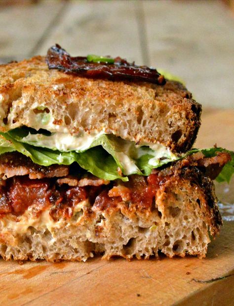 Candied Tomatoes, Jalapeno Cream Cheese, Bacon Blt, Blt Sandwich, Bacon Jam, Candied Bacon, Burgers Sandwiches, Soup And Sandwich, Soup And Salad