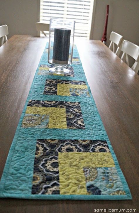 Block Table Runner Pattern, Simple Quilt Tutorial, Quilt As You Go Table Runners Patterns Free, Quilt Runners Table, Easy Table Runners Patterns Free, Log Cottage Table Runner, Quilted Table Cloths Free Pattern, Log Cabin Table Runner Free Pattern, Easy Quilted Table Runners Patterns Free