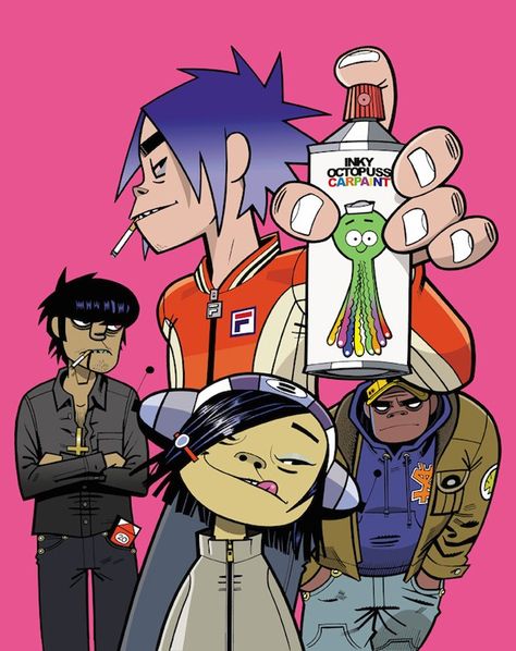 Cómo Gorillaz convirtió la crisis global en una obra maestra del pop británico - Noisey Russel Gorillaz, Gorillaz Demon Days, Jamie Hewlett Art, Gorillaz Fan Art, Demon Days, Monkeys Band, Jamie Hewlett, Gorillaz Art, Gorillaz