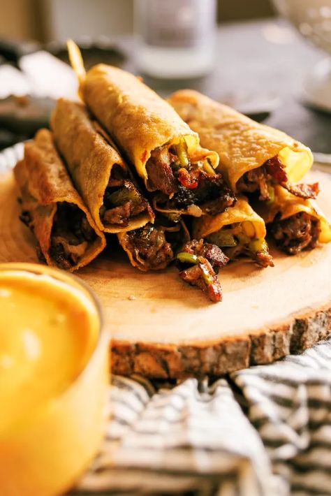 Philly Cheese Steak Taquitos, Steak Taquitos, Frozen Steak, Taquitos Recipe, Cheesesteak Recipe, Sliced Steak, Blackstone Griddle, Philly Cheesesteak, Steak Fajitas