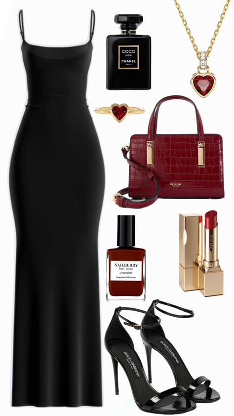 Black And Red Outfit Classy, Black Red Outfit, Casino Night Outfit, Red And Black Outfits, Model Outfit, Outfit Inspo Casual, Casino Night, Glamorous Style, Pinterest Outfits