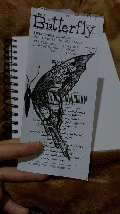 Doodle On Book Pages, Drawings On Receipt, Receipt Art Aesthetic, Art On Receipt, Rose And Sunflower Drawing, Drawings On Notebooks, Receipt Art Ideas, Drawing On Receipt, Really Cool Drawings Creative