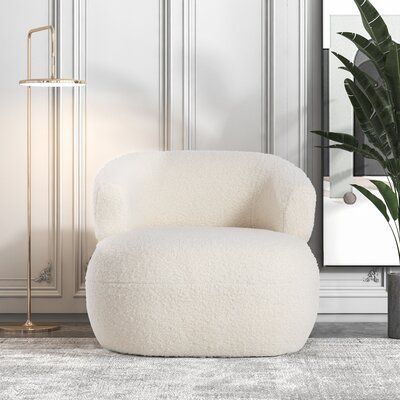 Boucle Accent Chair, Beige Armchair, Chambre Inspo, Fluffy Fabric, Stylish Chairs, Apartment Decor Inspiration, Barrel Chair, Accent Chairs For Living Room, My New Room