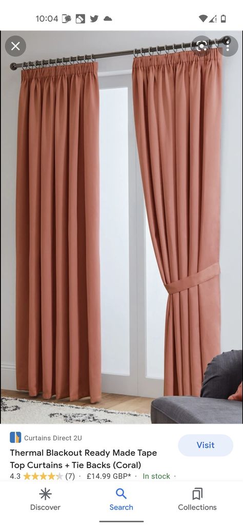 Peach with more orange than pink. Have to be thermal lined. Peach Curtains, Coral Curtains, Balcony Curtains, Color Durazno, Light Coral, Curtain Patterns, Balcony, Lounge, Curtains