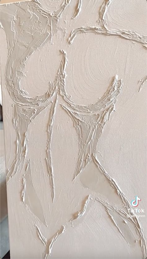 Cool Unique Sketches, Textured Body Painting, Cool Plaster Art, Painting Of A Sculpture, Aesthetic Room Paintings Canvas, Plaster Art Aesthetic, Paintings With Plaster, Textured Word Art, Surface And Texture Art