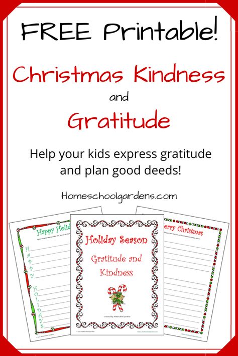 Help your kids express gratitude and plan acts of kindness during with this FREE Christmas Gratitude and Kindness printable. | homeschoolgardens.com #homeschool #gratitude #actsofkindness #printable #Christmas #winterprintable Christmas Gratitude, Christmas Homeschool, Free Christmas Printable, Gratitude Printable, Practice Kindness, Free Homeschool Resources, Homeschool Writing, Homeschool Freebies, Play Pretend