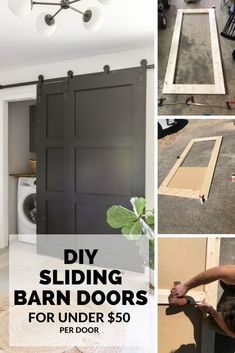 Diy Sliding Laundry Room Door, Bi Fold Door To Barn Door, Barn Doors Sliding Laundry, Closet Doors Diy Bedroom, Diy Sliding Closet Doors How To Build, Diy Farmhouse Sliding Door, Sliding Door On Pantry, Door Ideas For Laundry Closet, Diy Room Door Ideas