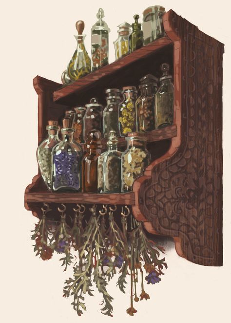 Dnd Room Aesthetic, Potion Shop Concept Art, Potion Shop Art, Alchemist Workshop, Witch Workshop, Witch Lair, Healer Witch, Alchemy Aesthetic, Potions Shop